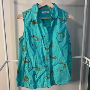 EUC Poler button-down sleeveless shirt